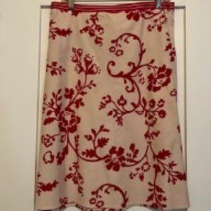 Anthropologie - Liquid - Red Flower Graphic Print Skirt - Size 10